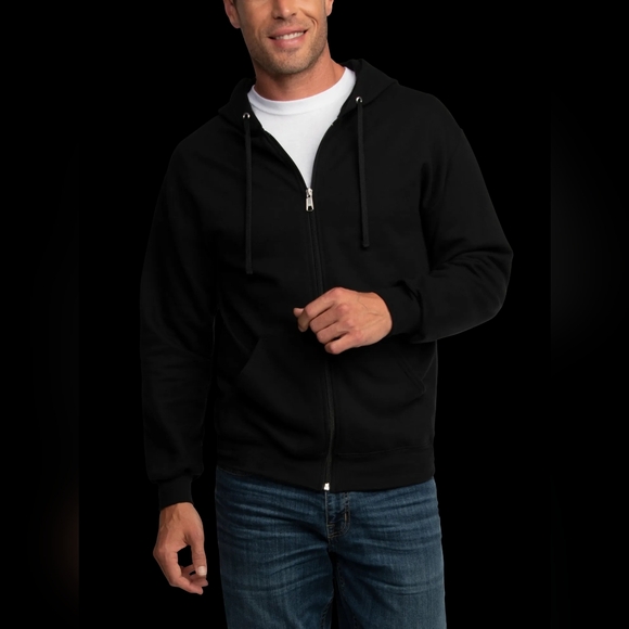Men's Black Zip-Up Hoodie - Picture 4 of 6